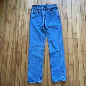 Levis 516 Mens Straight Leg Jeans Medium Wash Blue Denim W32 L34 Vintage 32x34